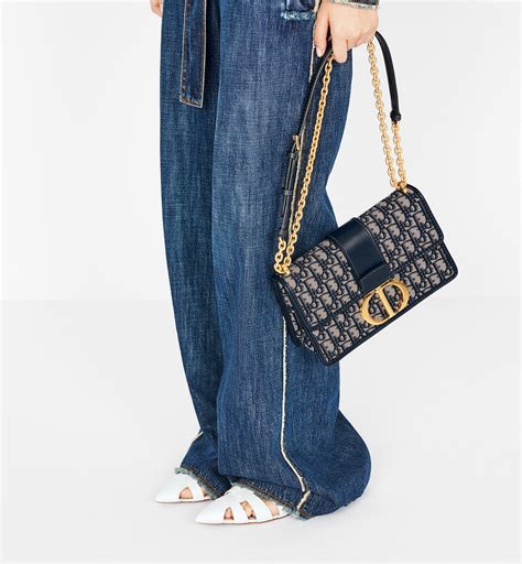 dior monogram chain flap|30 Montaigne Chain Bag Blue Dior Oblique Jacquard .